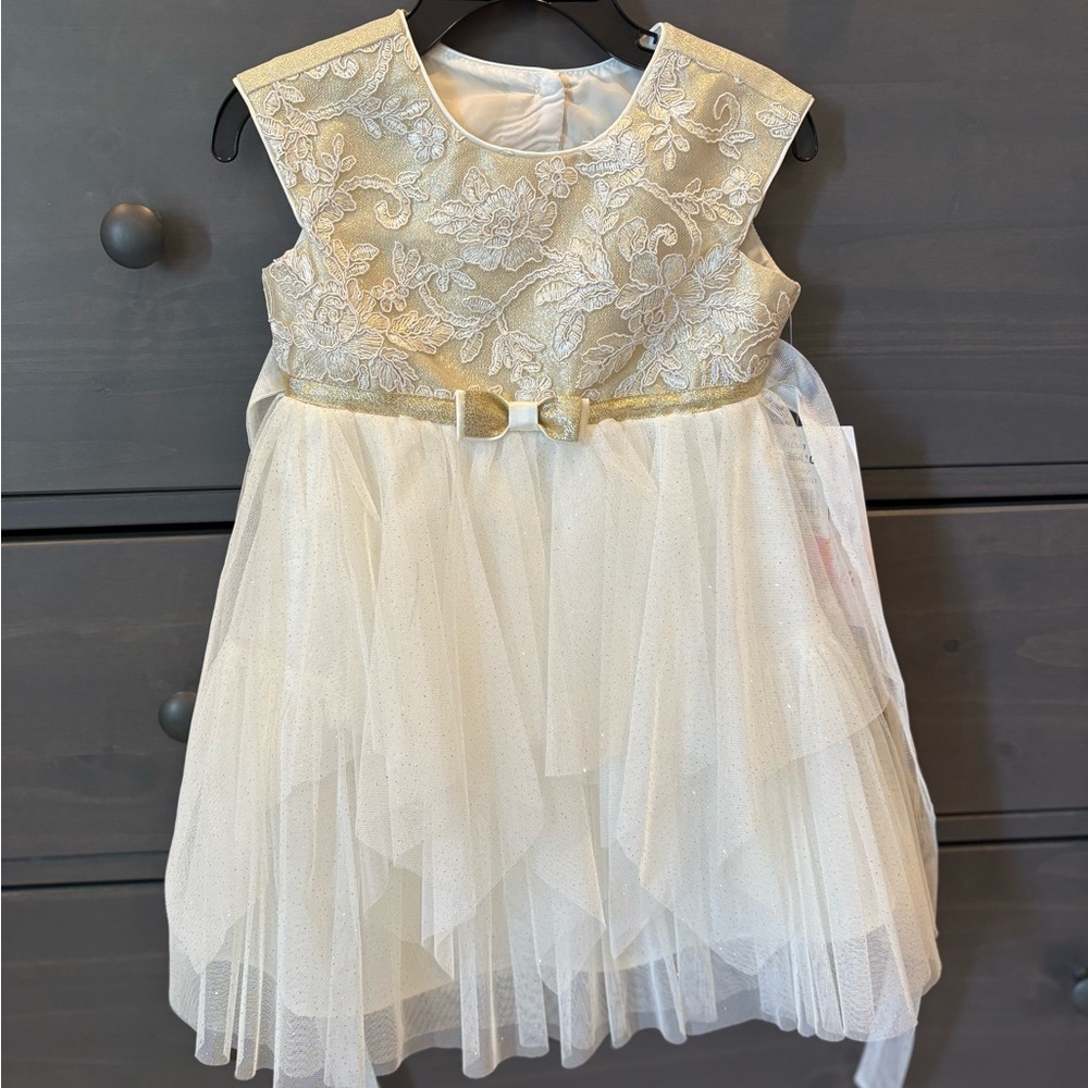 Elegant Cream Lace Kids Dress